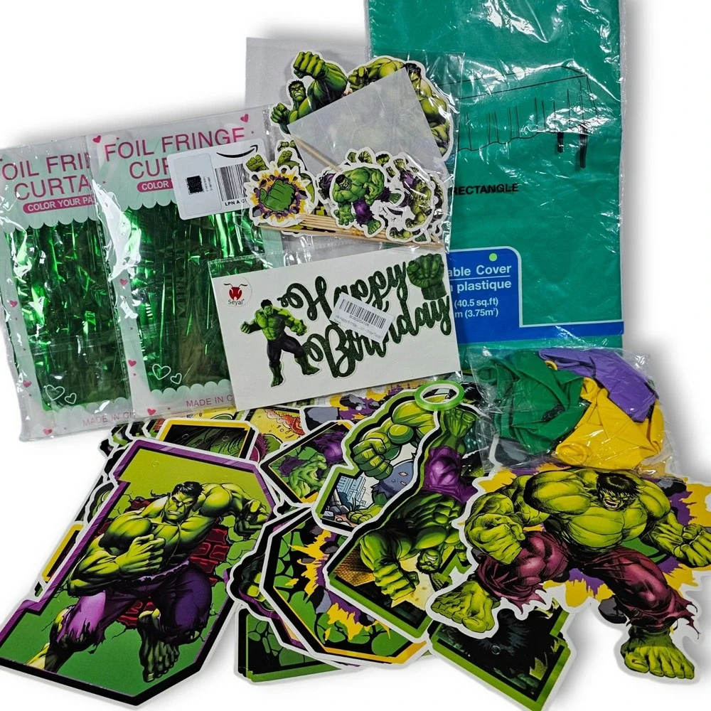 Marvel Hulk Birthday Party‎ Supplies Banner Balloons Table Cover Decorations